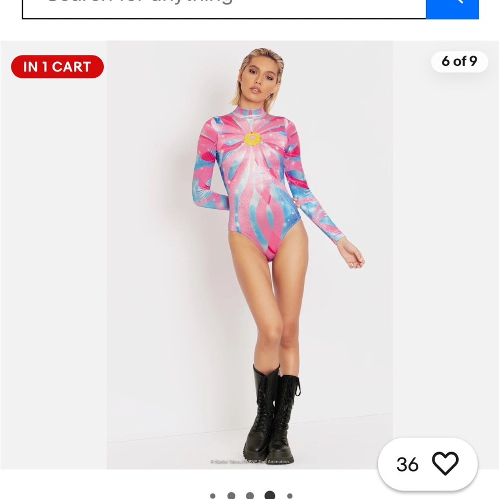 Sailor Moon Blackmilk Pink and Blue Swirl Bodysuit - Picture 2 of 6